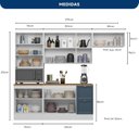 Ver imagem 4 de Cozinha Completa Modulada Americana 4 Peças com Paneleiro Duplo e Balcão com Tampo Unna Yescasa
