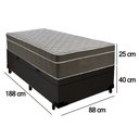 Ver imagem 3 de Cama Box Baú Suede Solteiro + Colchão Sereneprime Molas Ensacadas 88x188x69 Preto