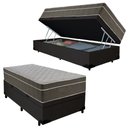 Ver imagem 1 de Cama Box Baú Suede Solteiro + Colchão Sereneprime Molas Ensacadas 88x188x69 Preto
