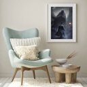 Ver imagem 1 de Quadro Decorativo Exú Capa Preta - 60x48cm:madeira Preta