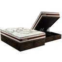 Ver imagem 1 de Cama Box Baú King: Colchão Anatômico Paropas D45 Resiste Hotel + Base Crc Suede Brown (193x203)
