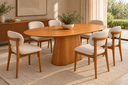 Ver imagem 2 de Mesa de Jantar Oval Aura Tampo em MDF 25mm Lmanina Natural de Madeira 140x90cm