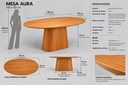 Ver imagem 4 de Mesa de Jantar Oval Aura Tampo em MDF 25mm Lmanina Natural de Madeira 140x90cm