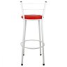 Banqueta Alta para Cozinha Branca Assento Vermelho - 3