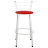 Banqueta Alta para Cozinha Branca Assento Vermelho - 2