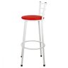 Banqueta Alta para Cozinha Branca Assento Vermelho - 4