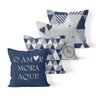 Kit 4 Capas De Almofadas Decorativas Own O Amor Mora Aqui Azul 45x45cm - 1