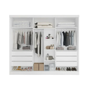 Ver imagem 2 de Guarda Roupa Casal com Espelho 3 Portas de Correr Branco em MDF Tokio Bianchi