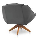 Ver imagem 3 de Poltrona Califórnia Giratória Veludo Grafite Base de Madeira - Pallazio