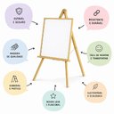 Ver imagem 5 de Cavalete Tripe para Lousa Quadro Branco Negro Infantil Adulto Tela Pintura Mural Expositor Suporte P