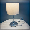 Ver imagem 2 de Kit 02 Abajur Quarto Luna Polido Cúpula Algodão Branca