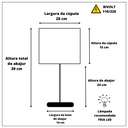 Ver imagem 4 de Kit 02 Abajur Quarto Luna Polido Cúpula Algodão Branca