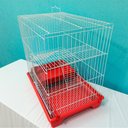 Ver imagem 1 de Kit Gaiola Furão Grande 3 Andares Bandeja Interna Bebedouro - Vermelho