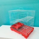 Ver imagem 2 de Kit Gaiola Furão Grande 3 Andares Bandeja Interna Bebedouro - Vermelho