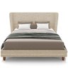 Cabeceira Queen Nilo 160cm com Cama Pés Madeira Suném P05 Linho Bege - Lyam Decor - 1