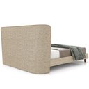Ver imagem 4 de Cabeceira Casal Nilo 160cm com Cama Pés Madeira Suném P05 Linho Bege Escuro Bouclê Cru - Lyam Decor