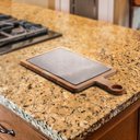 Ver imagem 2 de Tábua madeira teca c/pedra ardósia 47x25x2cm