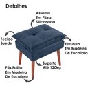 Ver imagem 3 de Kit 2 Puff Puf Opall Pes Palito 55x40cm Suede Azul Marinho MPassos
