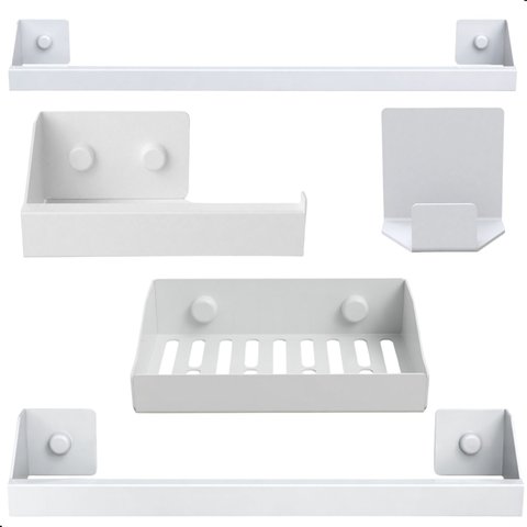 Kit Acessórios para Banheiro Branco 5 Peças Master Slim Df