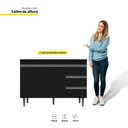 Ver imagem 2 de Balcão Gabinete De Pia 120cm Sem Tampo 2 Portas Preto