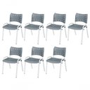 Ver imagem 1 de Cadeira Iso Base Branco Escola, Escritório Cinza Kit 7 Un