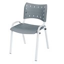 Ver imagem 2 de Cadeira Iso Base Branco Escola, Escritório Cinza Kit 7 Un