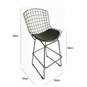 Ver imagem 5 de Banqueta média Bertoia preta altura 60cm - Poltronas do Sul