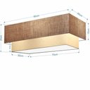 Ver imagem 2 de Plafon Duplo Retangular Vivare Md-3071 Cúpula em Tecido Bivolt Palha-bege 127/220v