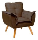 Ver imagem 1 de Poltrona Decorativa - Opala - Revestimento Suede Ladecor Estofados Marrom-escuro