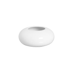 Cachepot Redondo G Branco Vaso de Mesa Decorativo em Cerâmica Clássica - 3
