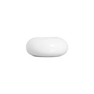 Cachepot Redondo G Branco Vaso de Mesa Decorativo em Cerâmica Clássica