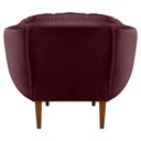 Ver imagem 4 de Poltrona Decorativa Marcela Veludo Vinho Base Madeira Castanho - Pallazio Ana