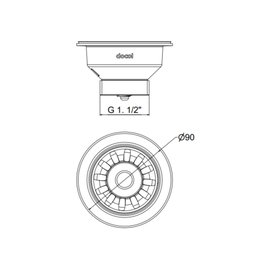 Valvula de Escoamento Standart para Cozinha 3.1/2" Polido Docol - 3
