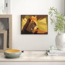 Ver imagem 2 de Quadro decorativo Leão Geométrico 24x18cm - com vidro:Madeira preta