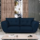 Ver imagem 1 de Sofá 2 Lugares Tulipa Suede Azul Marinho - ADJ Decor