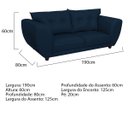 Ver imagem 3 de Sofá 2 Lugares Tulipa Suede Azul Marinho - ADJ Decor