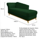 Ver imagem 4 de Kit Diva Recamier Vanessa 140cm Lado Direito e 02 Poltronas Laura Suede - Doce Sonho Móveis RECAMIER