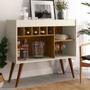 Ver imagem 2 de Aparador Adega Buffet New Odin Pé Retro - EJ Moveis:Off White/Freijo