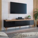 Ver imagem 1 de Rack para Tv até 60 Pol 180 X 52 Cm Retrô Mdp Preto