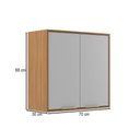 Ver imagem 3 de Armário Aéreo Cozinha 70 Cm Domus 2 Portas Nogal/branco - Hecol Móveis