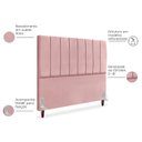 Ver imagem 3 de Cabeceira Estofada Queen Carla 160 Cm Veludo Rosê