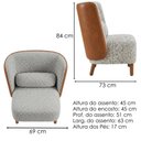 Ver imagem 3 de Poltrona Decorativa Verso Pes Madeira Boucle e Courino Tce 1018 Tcs 727 Moll