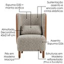 Ver imagem 4 de Poltrona Decorativa Verso Pes Madeira Boucle e Courino Tce 1018 Tcs 727 Moll