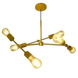 Pendente Enerlux 13050 Sputnik Faces Dourado com 6 Lâmpadas E-27 - 1