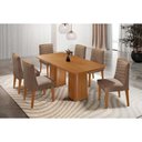 Ver imagem 1 de Conjunto: Mesa Sala Jantar Maldivas C/ Tampo Madeirado Canto Curvo 180x90cm e 6 Cadeiras Maldivas
