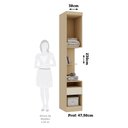 Ver imagem 2 de Mesa de Cabeceira Alta 1 Porta e 1 Gaveta 38cm Mônaco Luciane Móveis