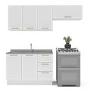 Ver imagem 5 de Armário de Cozinha Modulada Completa 3 Peças 200cm sem Tampo 100% Mdf Amara Politorno Móveis