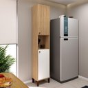 Ver imagem 1 de Armário de Cozinha Paneleiro 40cm 2 Portas C/detalhe em Pintura Ripada Torino Movelbento