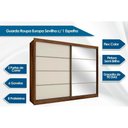 Ver imagem 3 de Guarda Roupas 2 Portas e 6 Gavetas C- 1 Espelho Sevilha Preto-branco Acetinado-preto - Europa