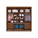 Ver imagem 5 de Guarda Roupas 2 Portas e 6 Gavetas C- 1 Espelho Sevilha Preto-branco Acetinado-preto - Europa